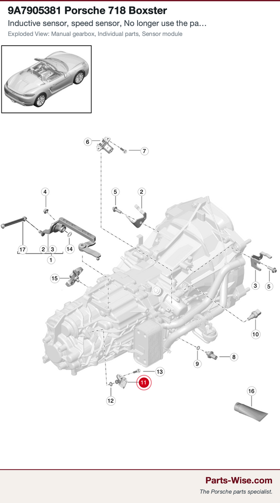Porsche Engine Crankshaft Position Sensor - Bosch 0261210364