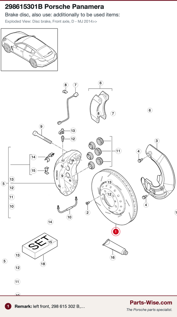 Porsche Disc Brake Rotor - Bosch QuietCast 42011612