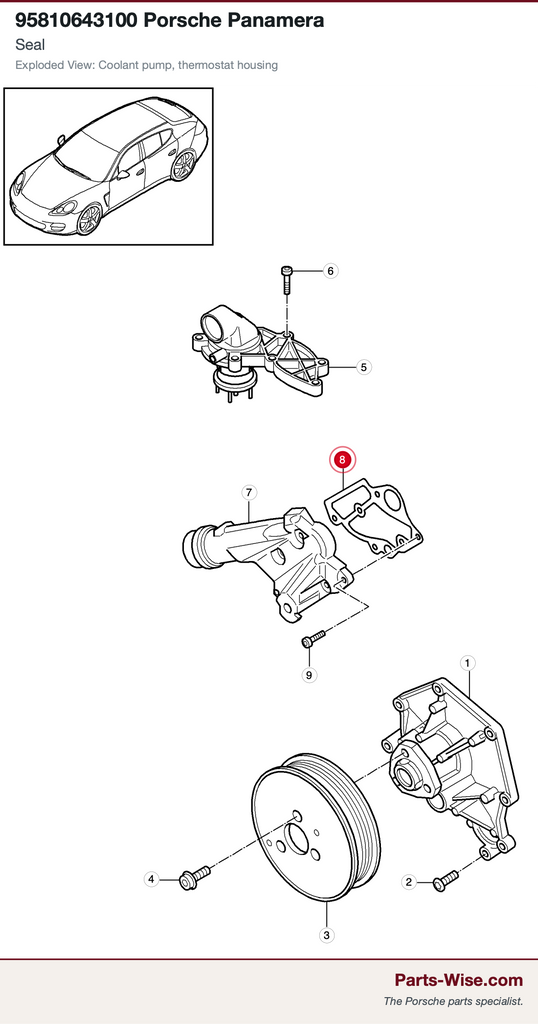 Porsche Engine Coolant Flange Gasket - Elring 475.080