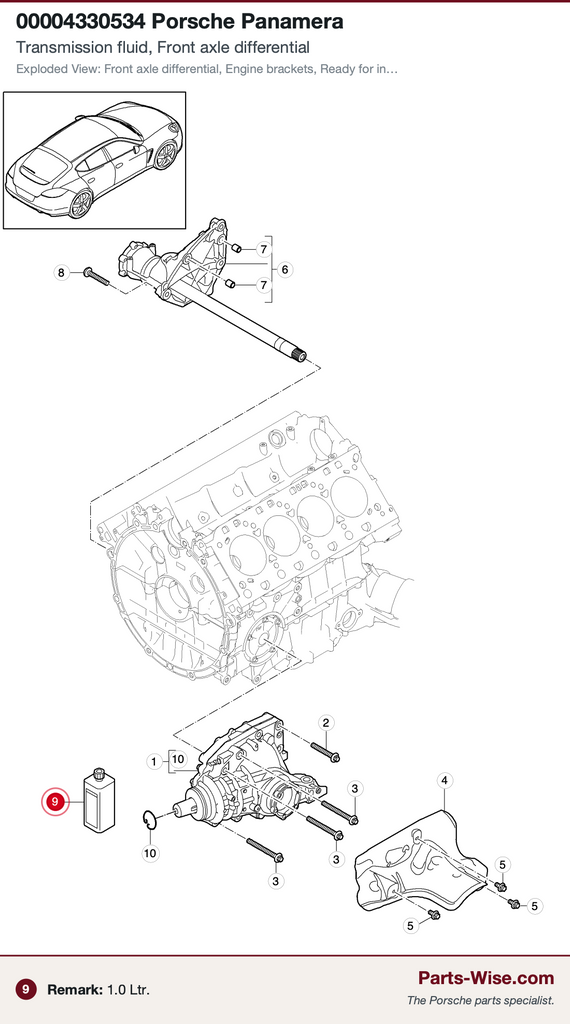 Porsche Differential Service Kit - Genuine Porsche 00004330534KT