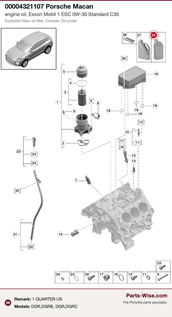 Porsche Engine Oil Change Kit - Liqui Moly Top Tec 4210