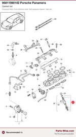 Porsche Fuel Injector Seal Kit - Genuine Porsche 95811090102KT