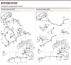 Porsche Expansion Tank Kit - Genuine Porsche 97010615103KT
