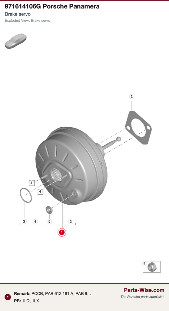 Porsche Brake Booster - TRW PSA621