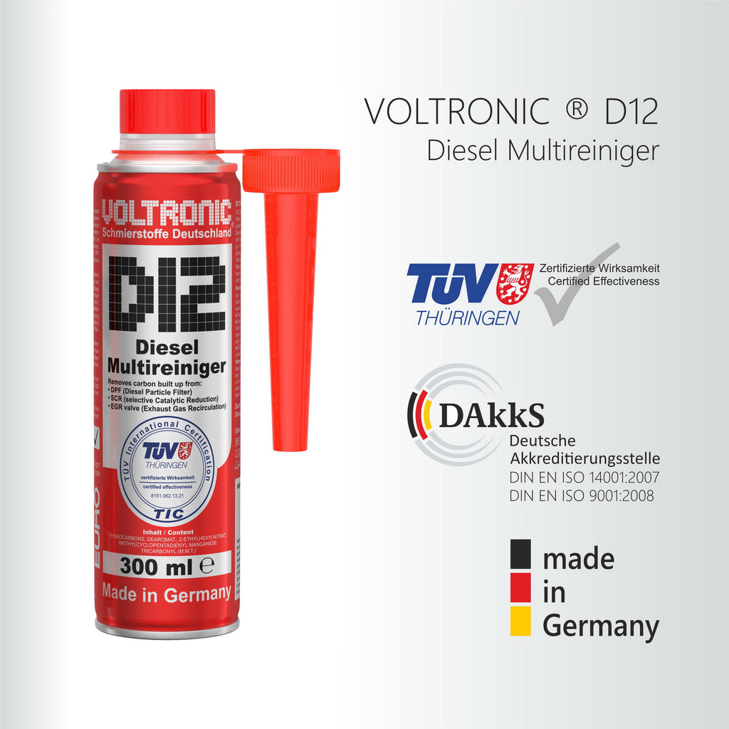 VOLTRONIC D12 高性能完整燃油系統和排氣系統清潔劑 - 300ml
